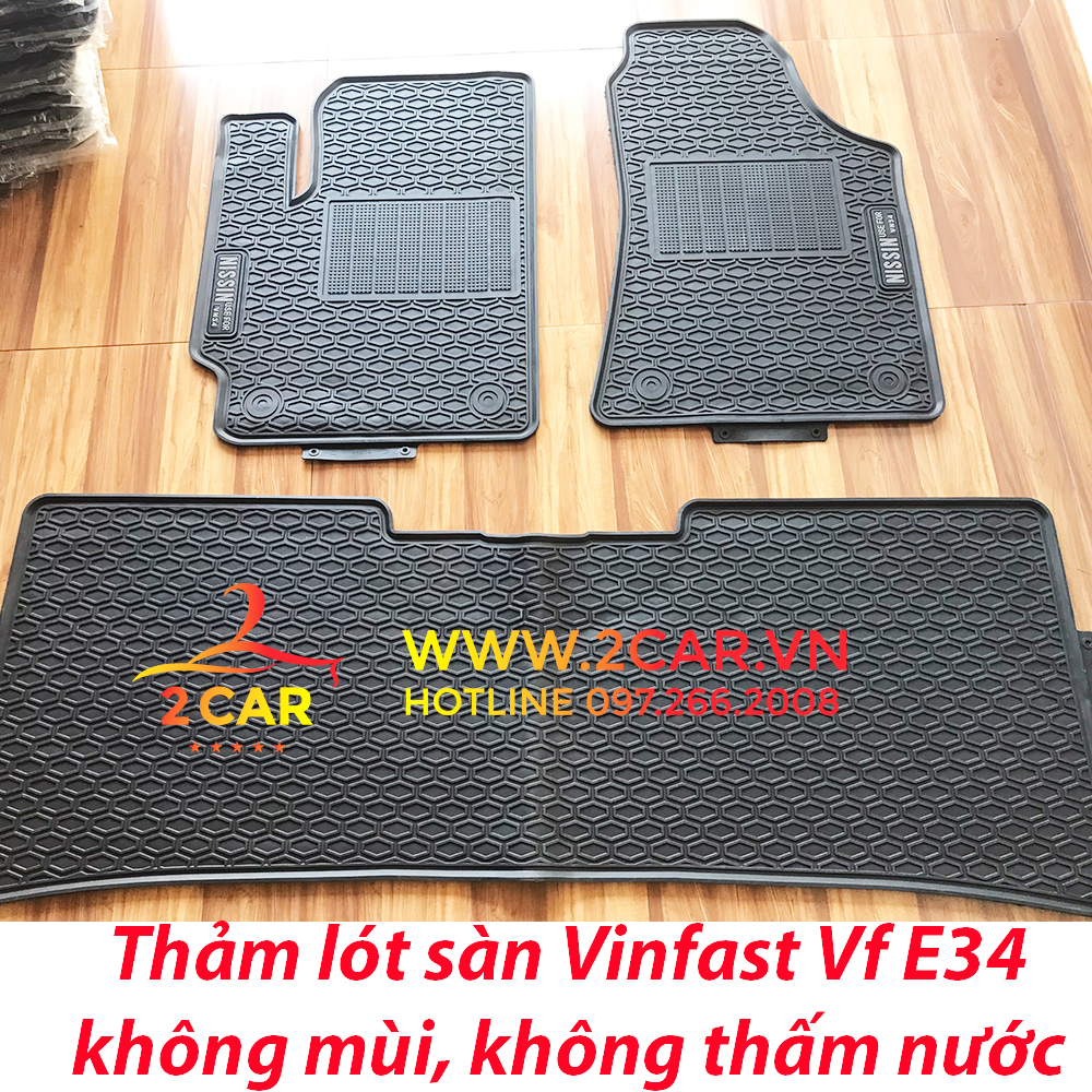 Thảm sàn, thảm lót sàn xe vinfast vf5, vfe34, vf e34 cao su đúc, không mùi, dễ vệ sinh