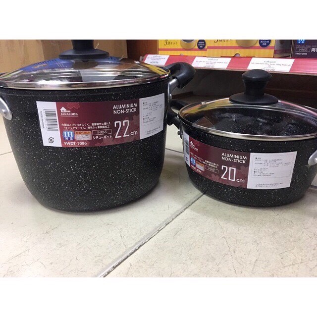 Nồi Chiên Rán, Nấu Vân Đá Chống Dính Sara Nhật Bản Cực Tốt (Dùng Cho Bếp Từ)