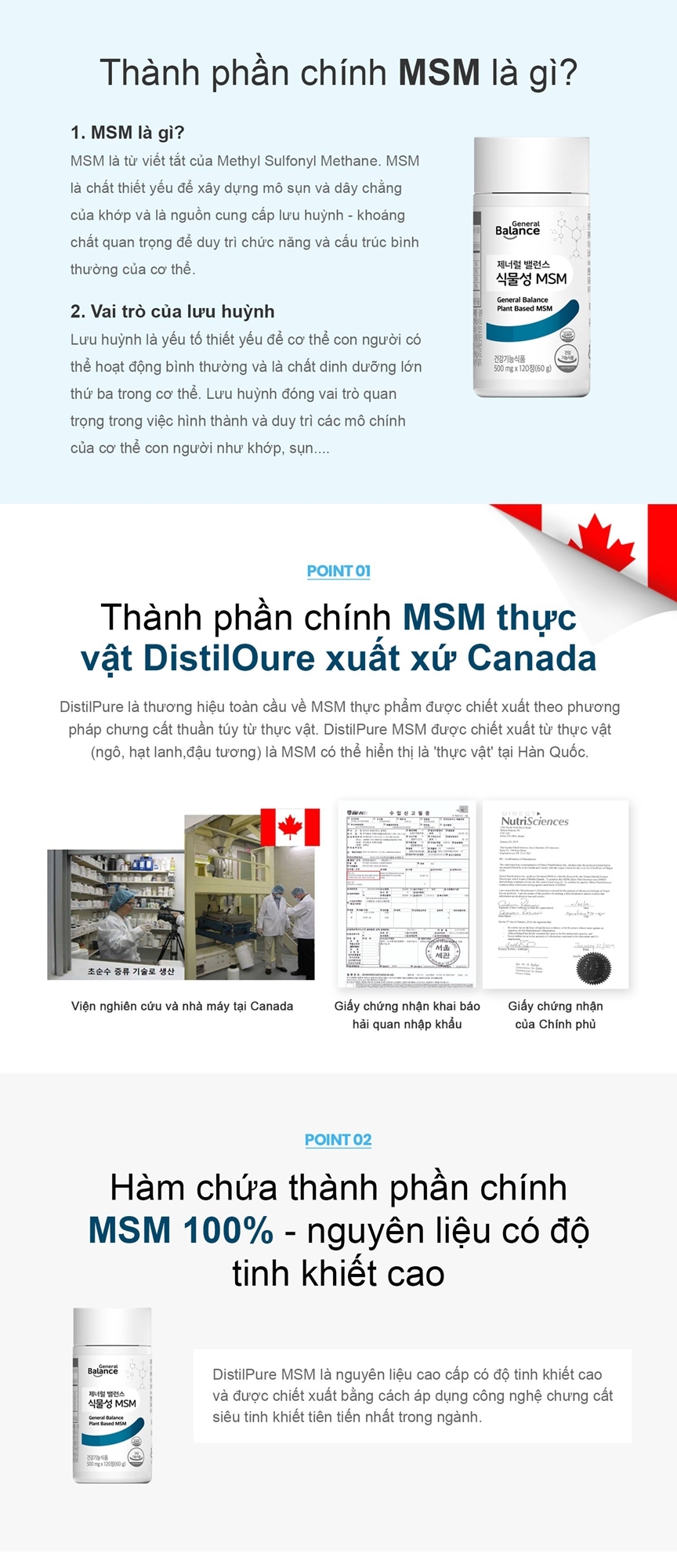 [HCM]Thực phẩm bảo vệ sức khỏe: GENERAL BALANCE PLANT BASED MSM