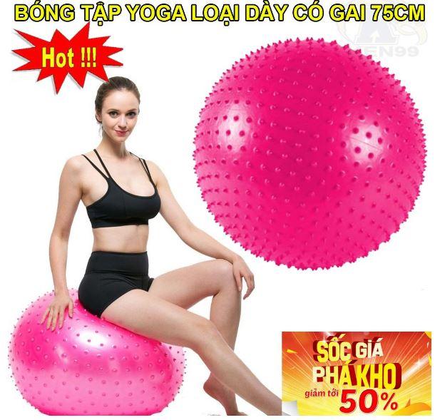 Bóng tập yoga, bóng tập YoGa có gai 75cm, Dụng Cụ Tập Yoga, Bóng Tập Yoga/Gym Loại Dày Có Gai Massage, Co Giãn Và Đàn Hồi Tốt- BẢO HÀNH UY TÍN 1 ĐỔI 1