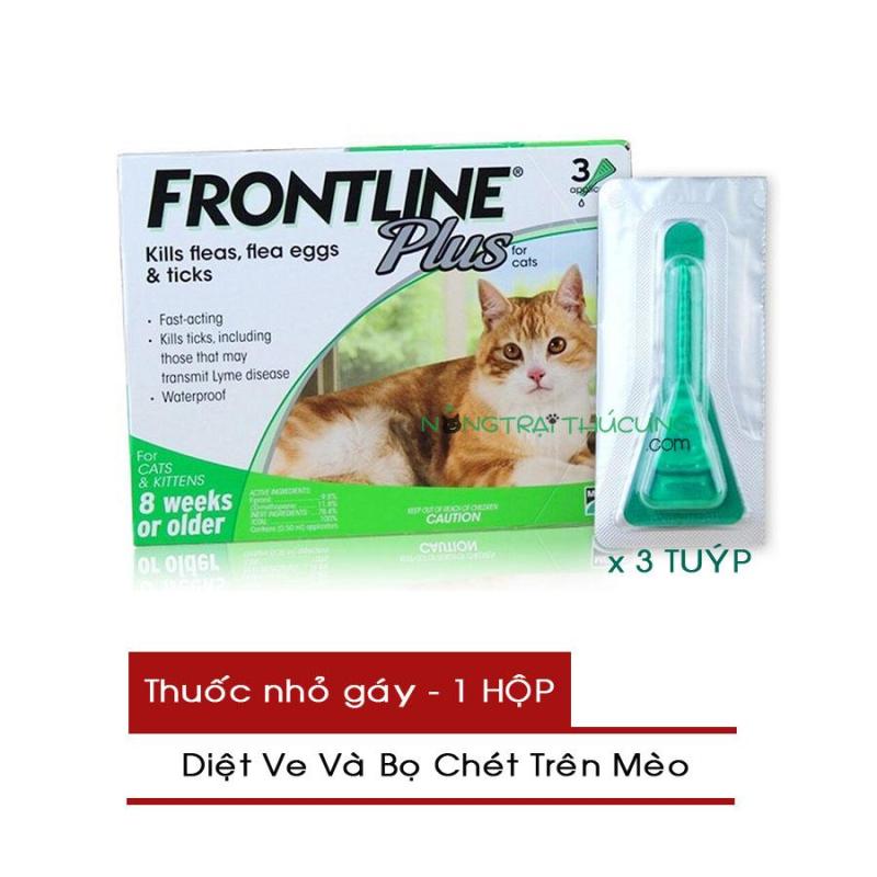 Thuốc Nhỏ Gáy Trị Ve và Bọ Chét Trên Mèo - FRONTLINE PLUS CAT - 1 Hộp (3 Tuýp) - Nông Trại Thú Cưng