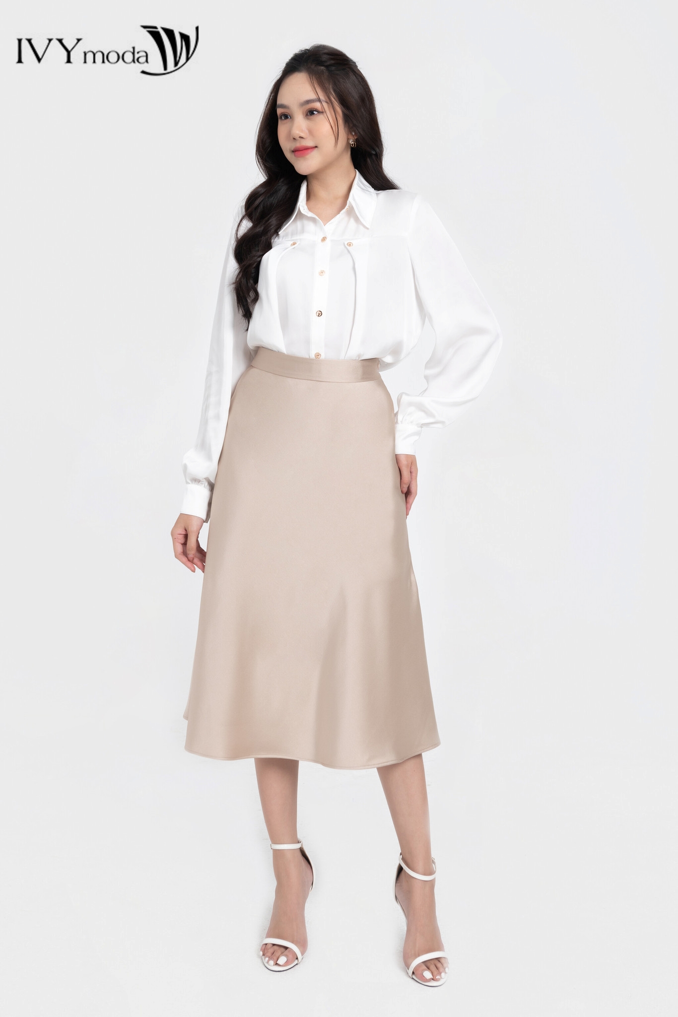 Chân váy lụa 2 lớp IVY moda MS 31M7997