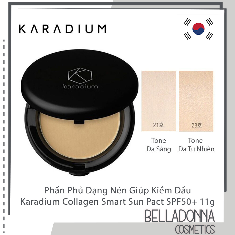 Phấn Phủ Dạng Nén Giúp Kiềm Dầu Karadium Collagen Smart Sun Pact SPF50+ PA+++ 11g