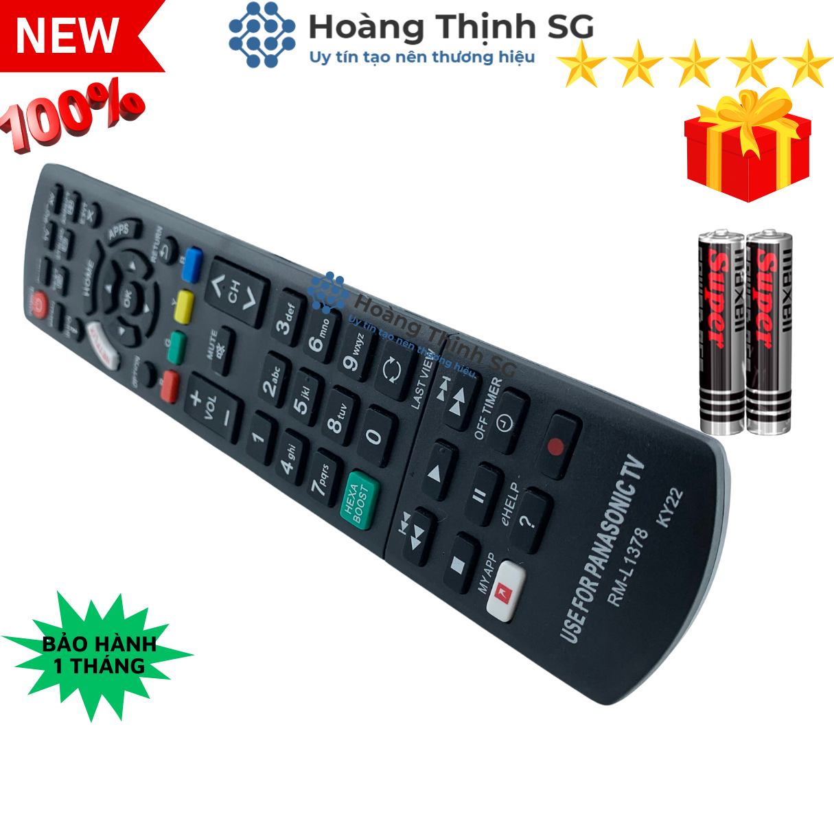 Remote điều khiển tivi Panasonic RM-L1378, điều khiển TV Panasonic các dòng tivi SMART /LED/ LCD - Tặng kèm pin