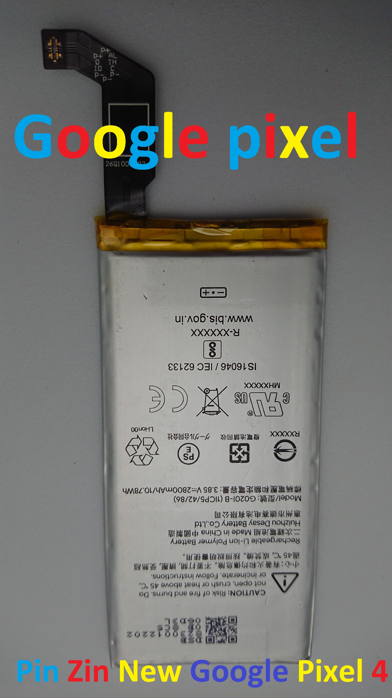 PIN ZIN NEW-ORIGINAL BATTERY GOOGLE PIXEL 4 : G020I-B