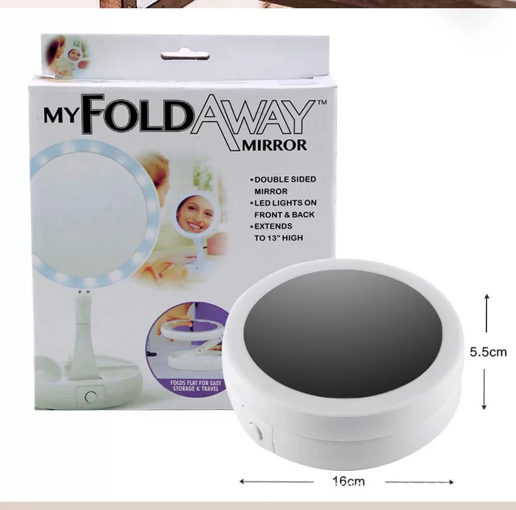 Gương đèn led trang điểm gấp gọn