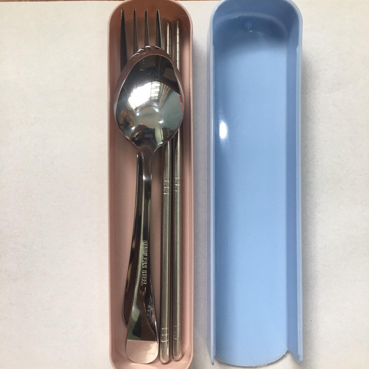 Bộ thìa đũa lúa mạch Inox 304 cao cấp – Muỗng, thìa inox hộp lúa mạch