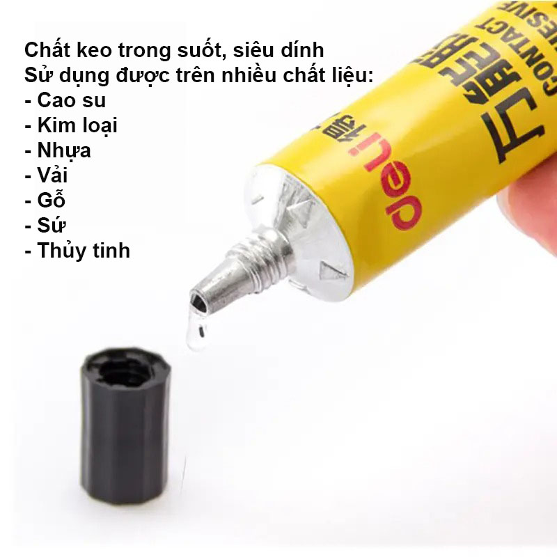 Keo dán đa năng Deli trong, siêu dính