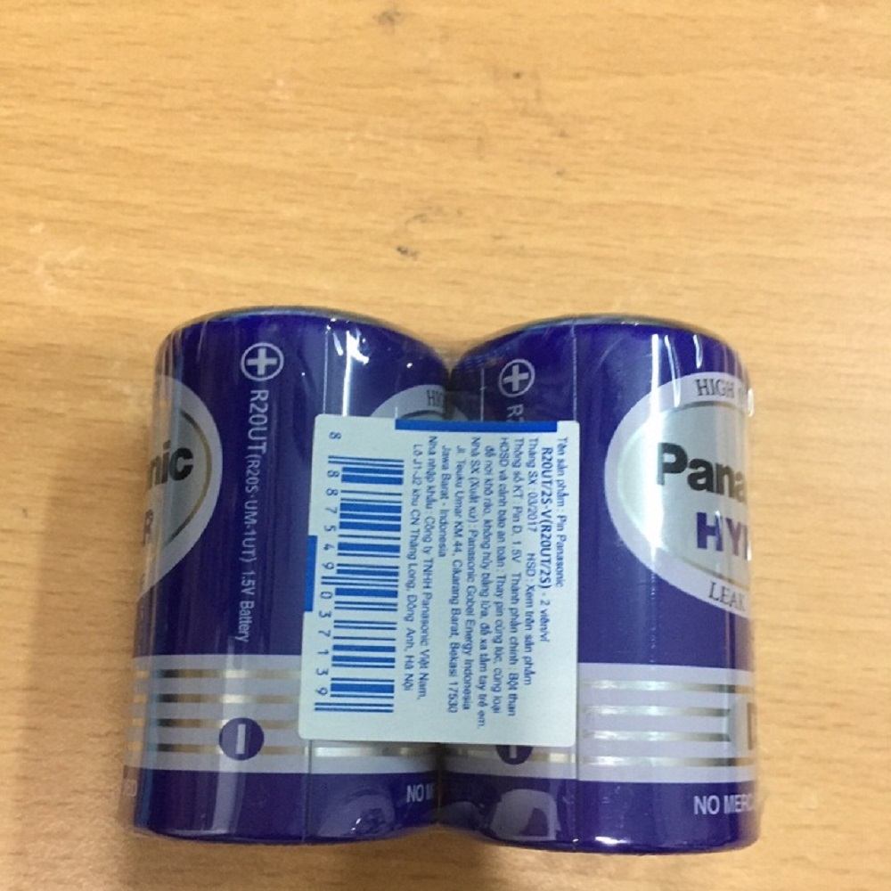 Combo 2 viên Pin Đại D Panasonic R20UT/2S Vỉ 2 Viên