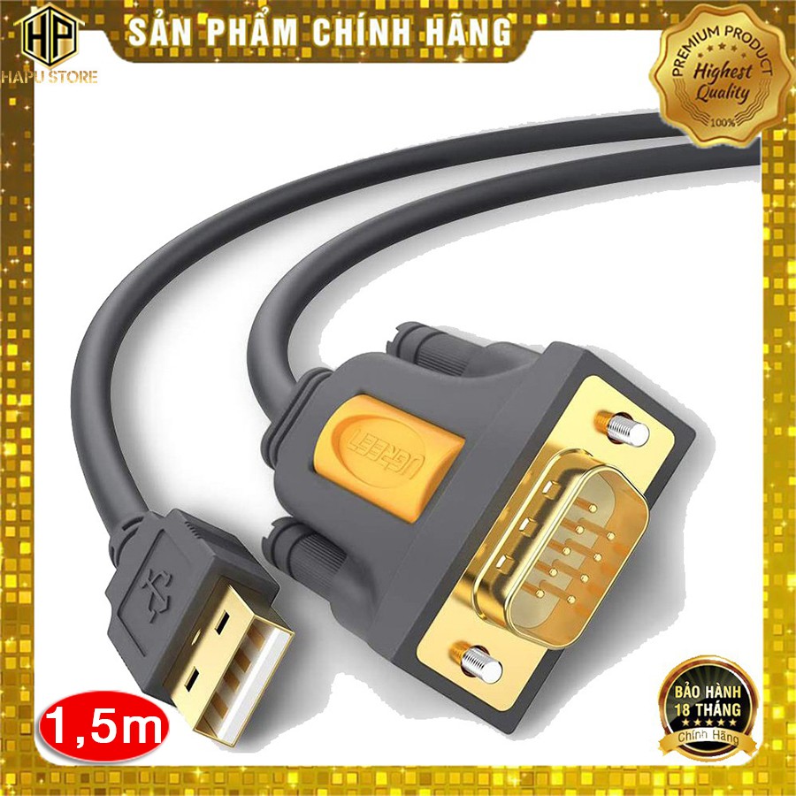 Cáp usb to com rs232 db9 ugreen 20211 dài 1.5m - hapustore