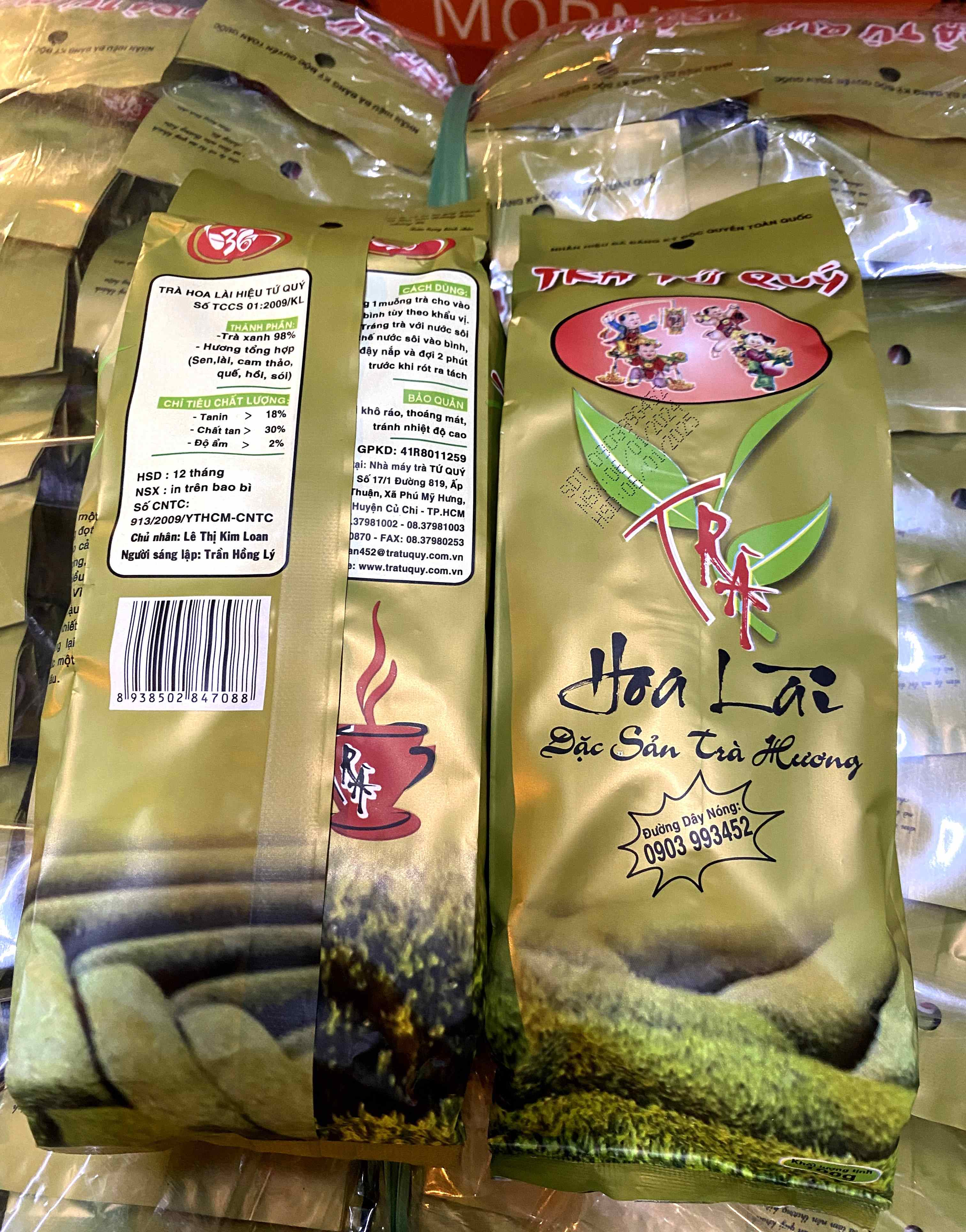 Trà Tứ Quý Hoa Lài Không đường 100gr gói