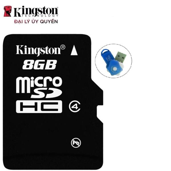 Bộ 3 Thẻ nhớ Kingston Micro SDHC Class4 8GB (Đen) Hàng tray + Hộp nhựa Tặng 1 đầu đọc thẻ nhớ (Mẫu ngẫu nhiên)