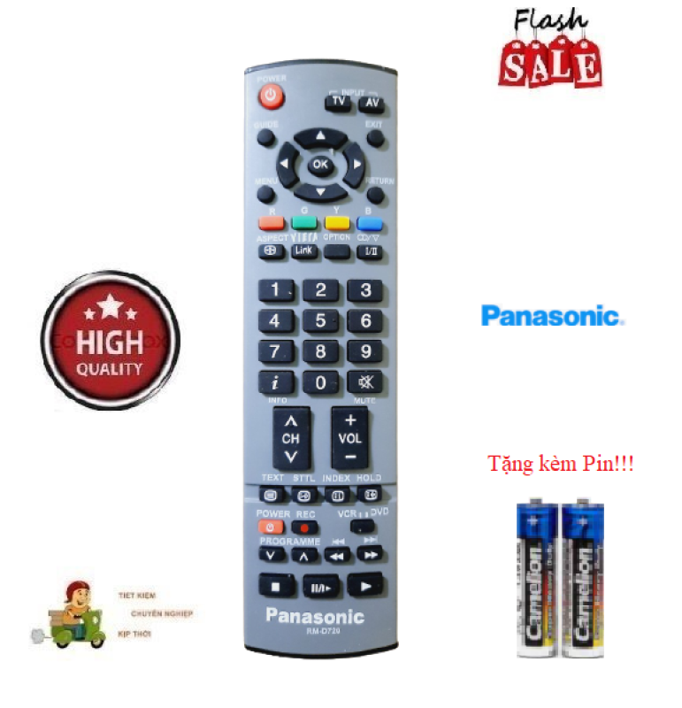 Bảng giá Remote Điều khiển tivi Panasonic RM-D720 các dòng LCD/LED Hàng chất lượng cao Tặng kèm Pin!!!