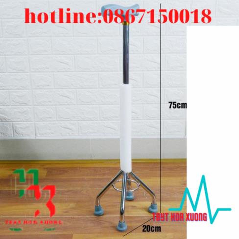 Gậy 4 chân thẳng lucass đế cao b-932- có điều chỉnh chiều cao
