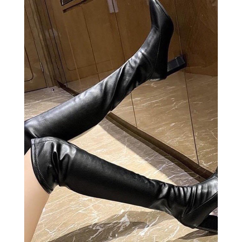 BOOT ĐÙI NỮ LÓT LÔNG ĐEN (2 LOẠI DA PU VÀ DA LỘN)