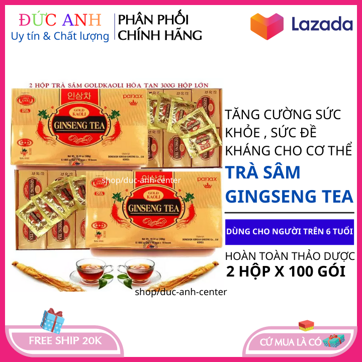 200 Gói Trà Sâm Hàn Quốc mỗi gói 3 gam - trà sâm bảo vệ sức khỏe - tăng cường sức đề kháng - giúp trí tuệ minh mẫn