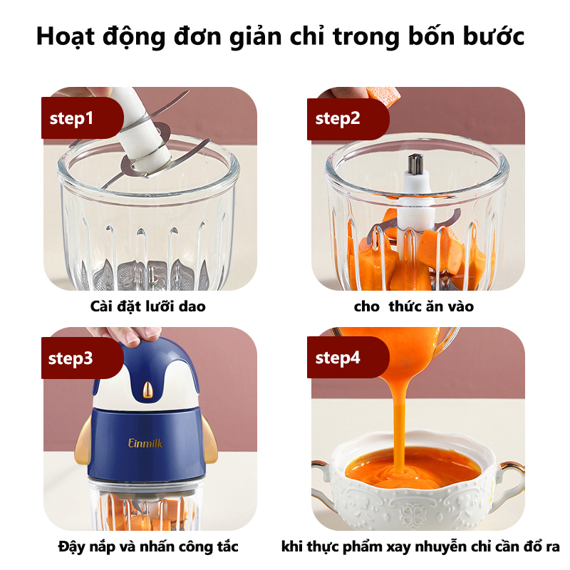 Máy xay thực phẩm Einmilk sạc điện bằng