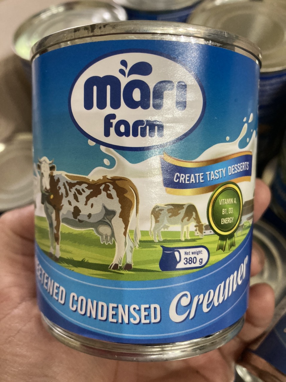 Sữa đặc có đường MARI FARM, kem đặc có đường hộp thiếc 380G