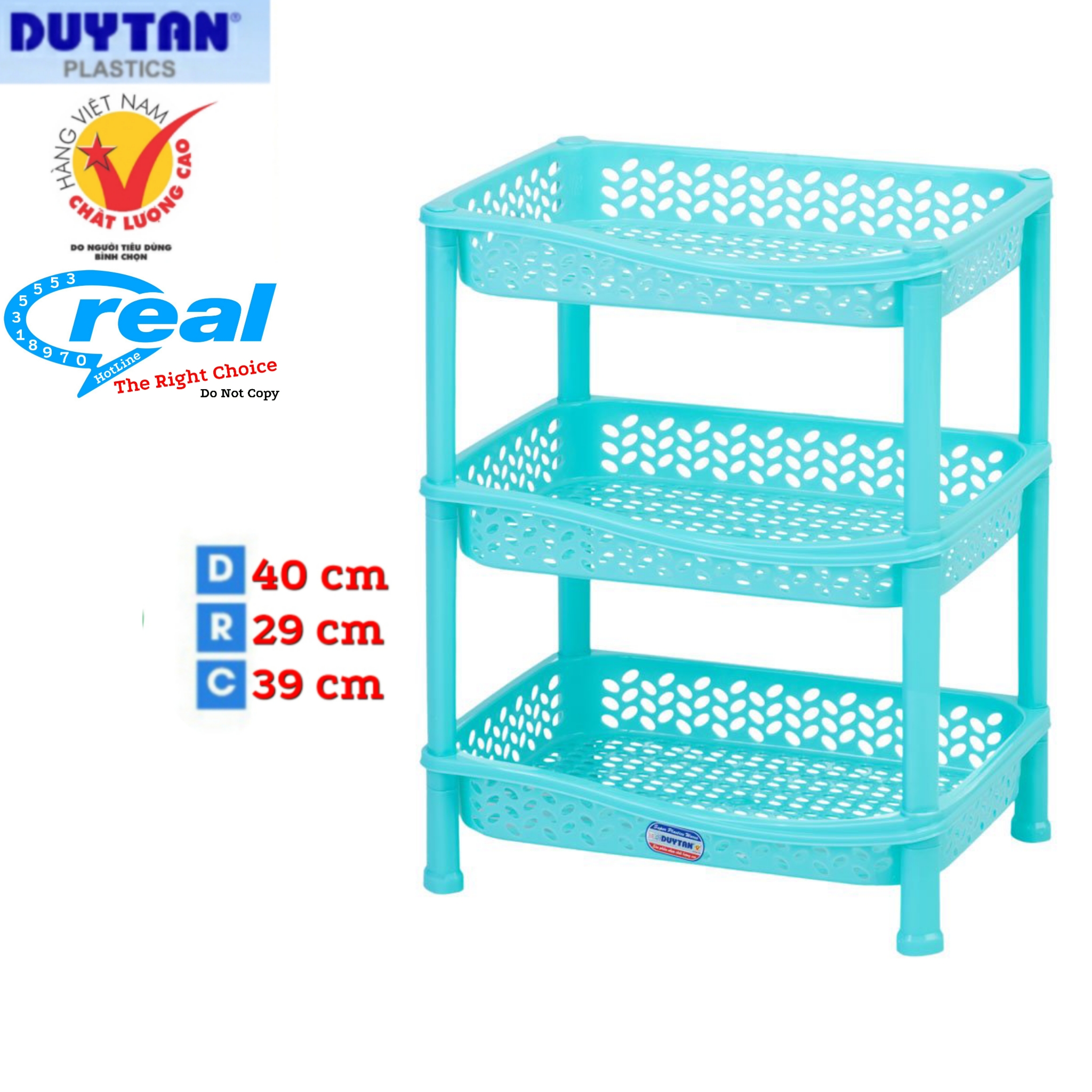 [HCM]KỆ CHÉN NHỰA DUY TÂN 3 TẦNG NHỎ ( 39.5 x 28.5 x 39 cm )