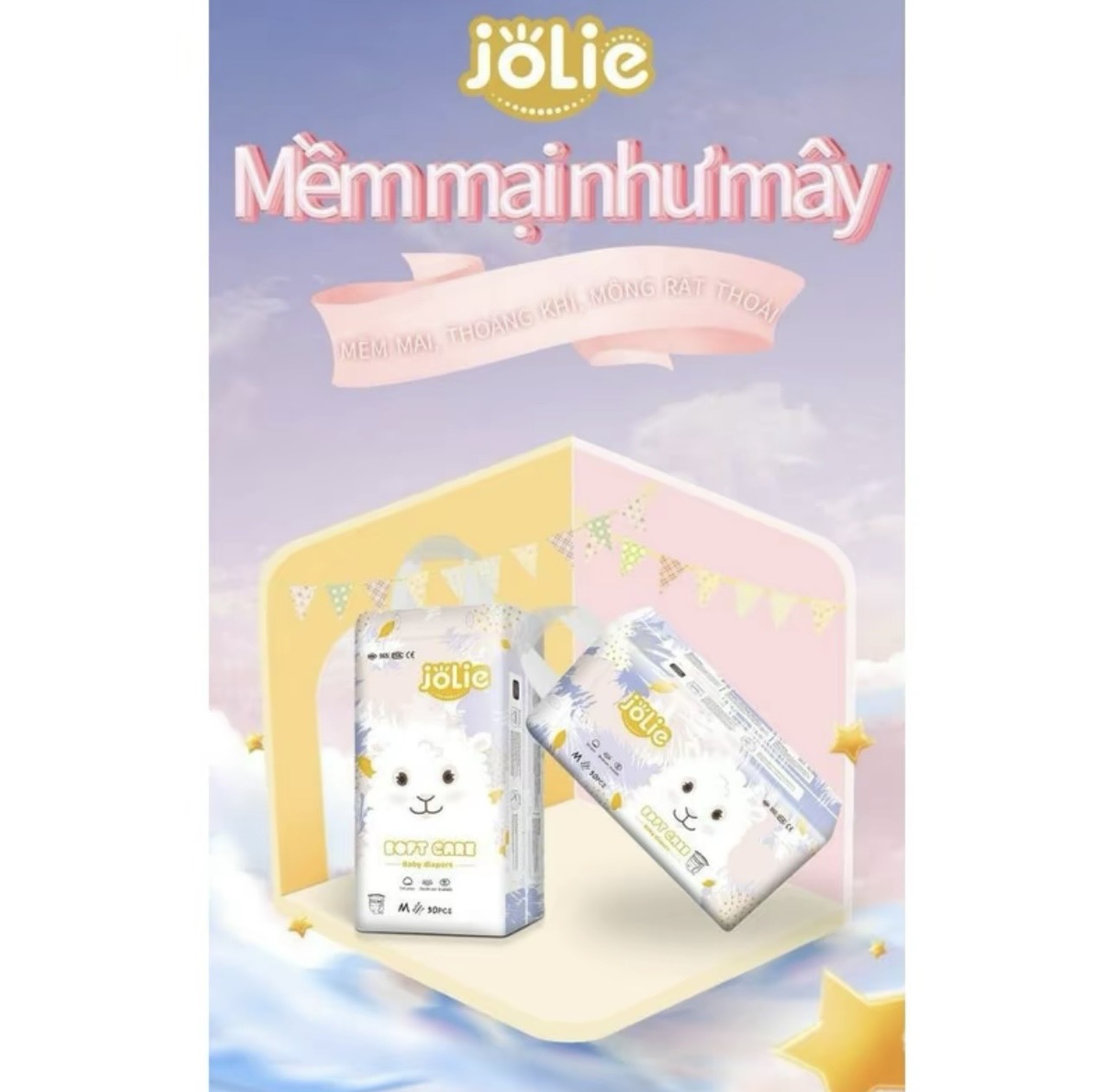 Bỉm JOLIE ( Combo 2 bịch 100 miếng)