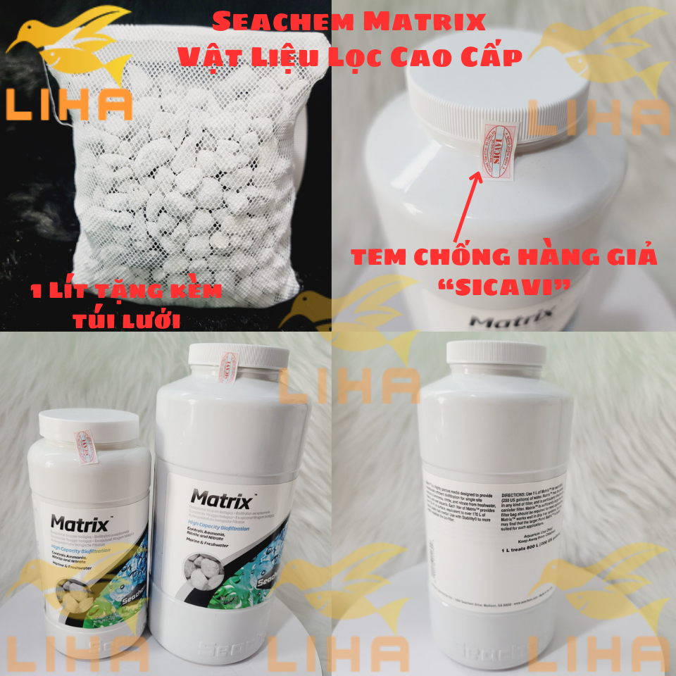 [TEM SICAVI] Seachem Matrix 1 Lít - Vật Liệu Lọc Cao Cấp Cho Bể Cá