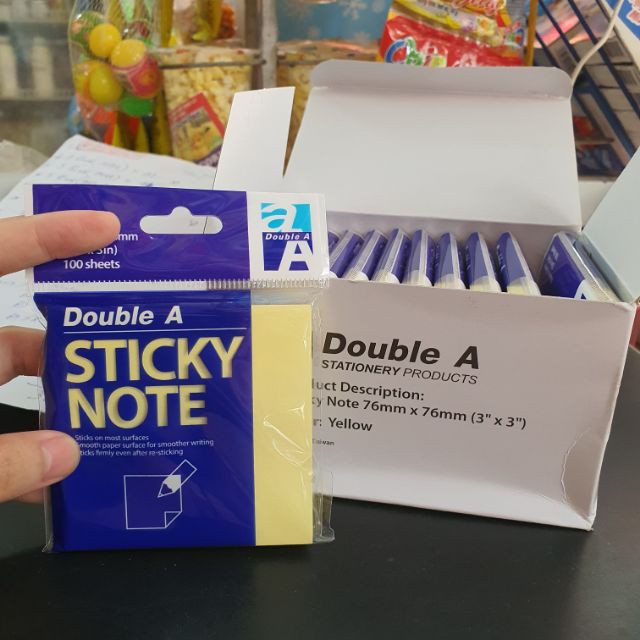 Xấp 100 Tờ Giấy note - Giấy ghi chú Vàng Double A