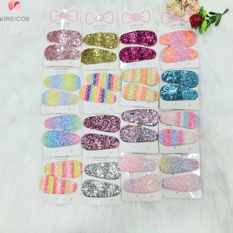 [HCM]Set 2 Kẹp Bấm Mái Lấp Lánh Có nhũ cho bé