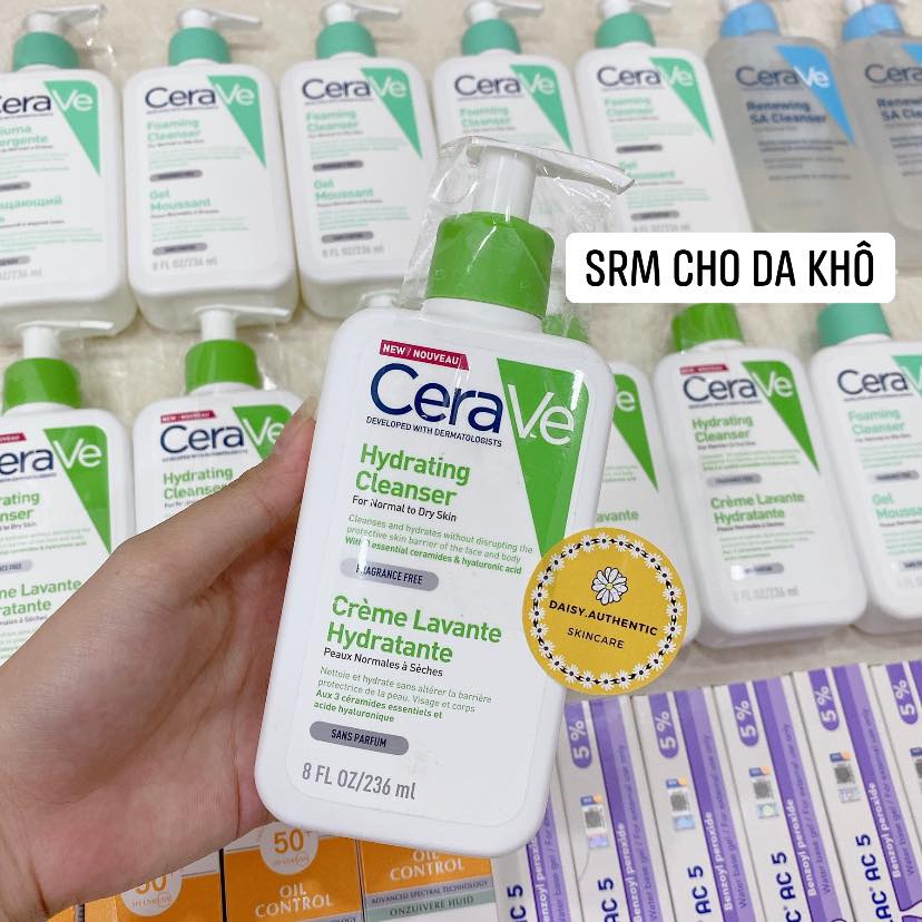[Bản Mỹ] Sữa rửa mặt Cerave Renewing SA Cleanser sạch sâu giảm mụn 237ml