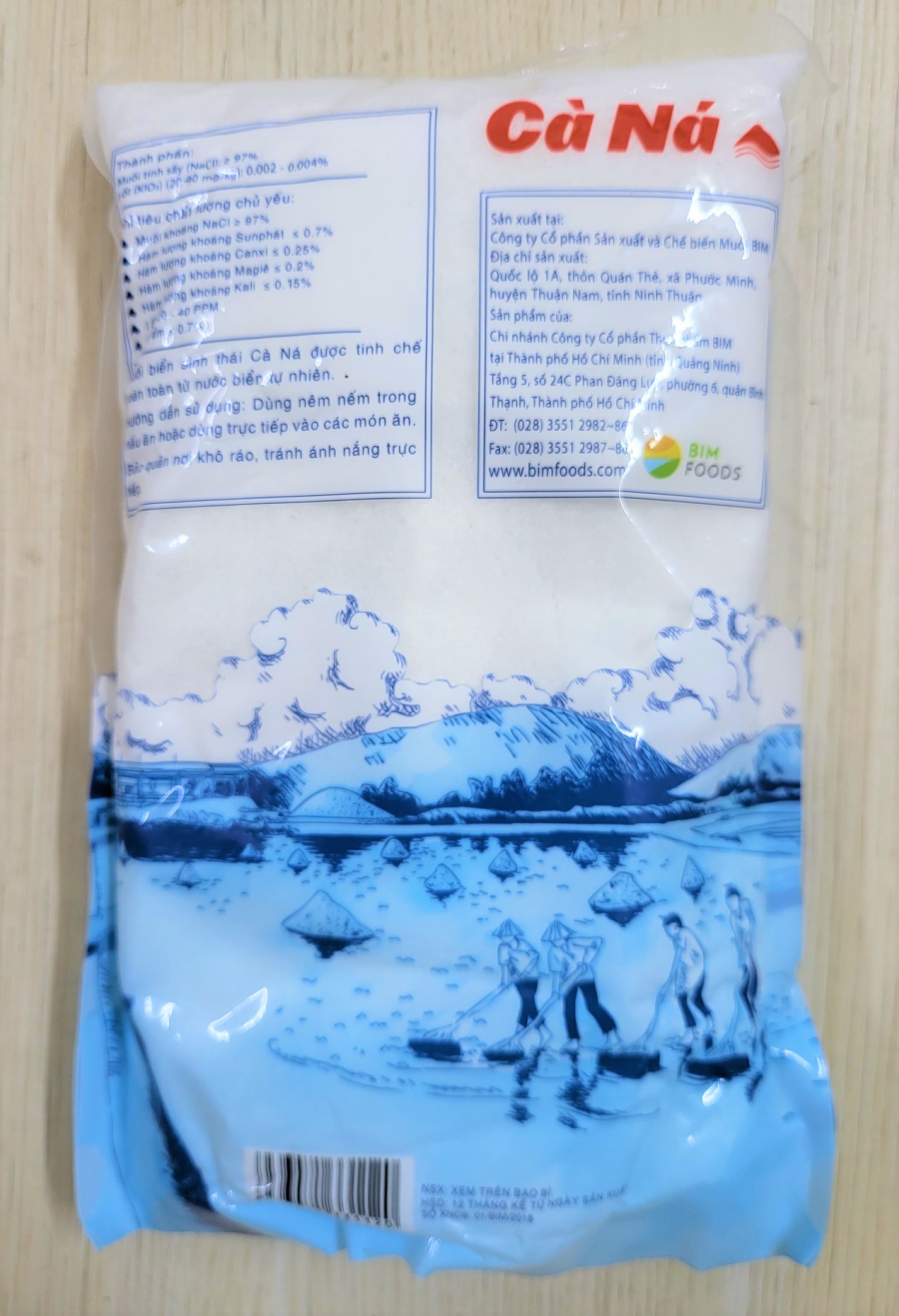 (CÀ NÁ túi 1 Kg) MUỐI BIỂN SINH THÁI CÓ I ỐT Iodized Sea Salt