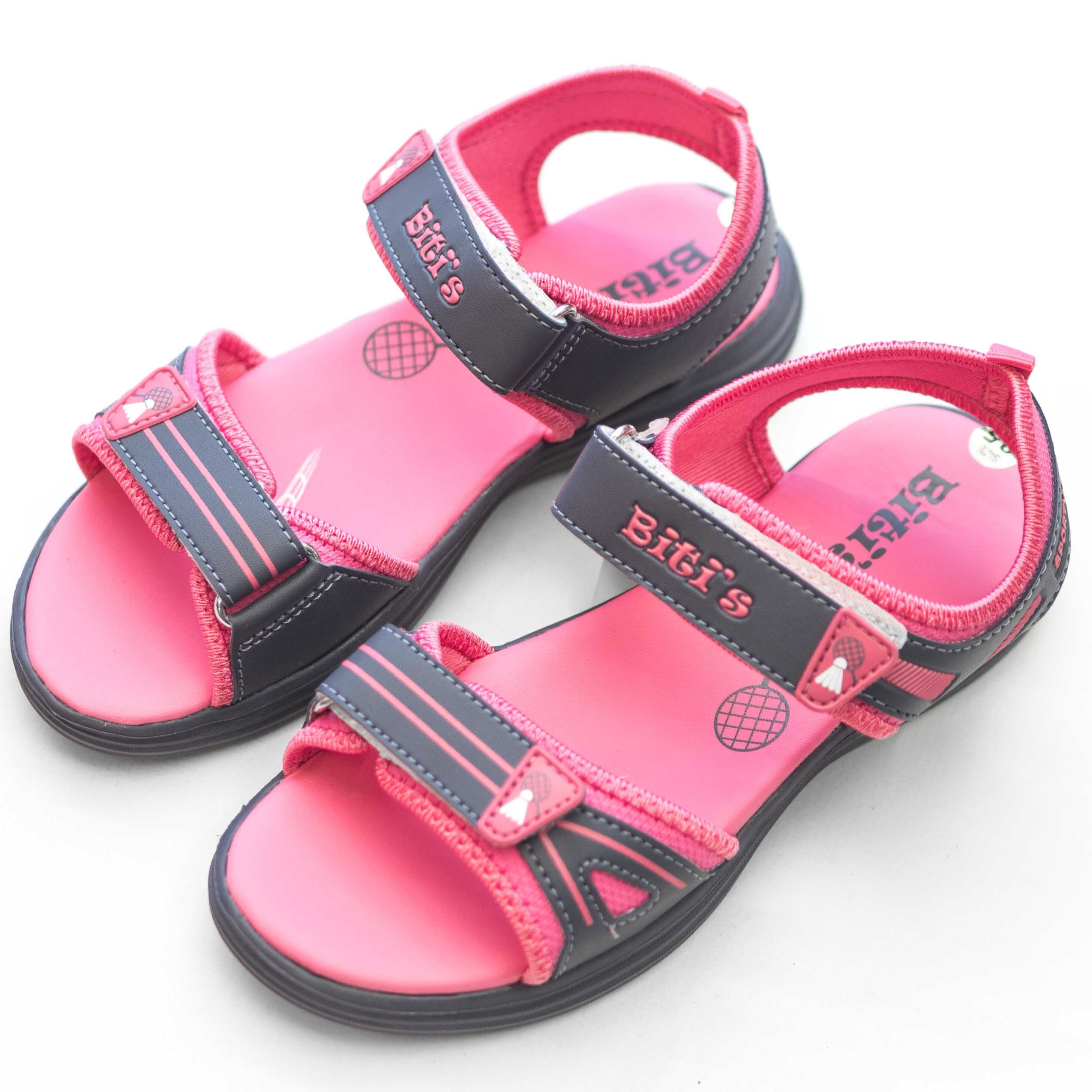[Hoàn Xu] [SIÊU SALE] GIÀY SANDAL QUAI HẬU XÉ DÁN HỌC SINH BÉ GÁI BITI'S DEG007400 (HỒNG + XÁM) - BITIS
