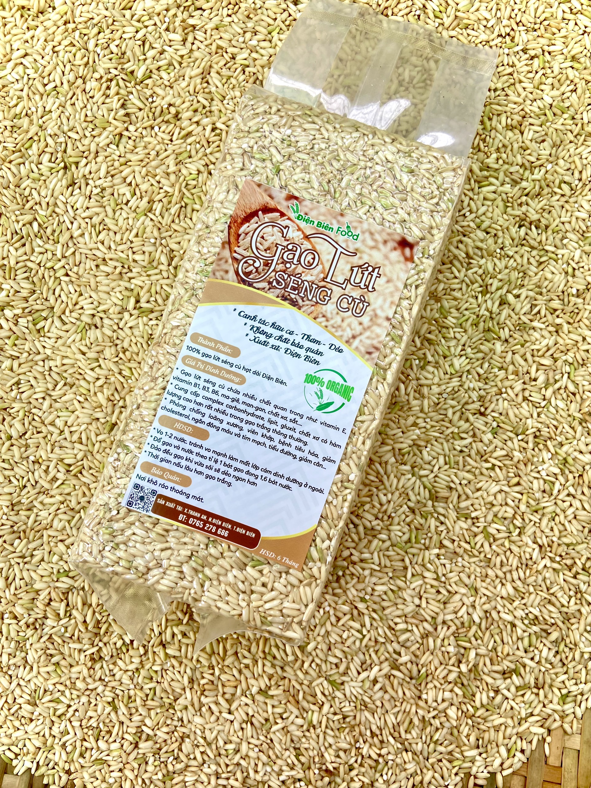 gạo lứt séng cù dài điện biên combo 5kg ( 5 túi 1kg hút chân không )