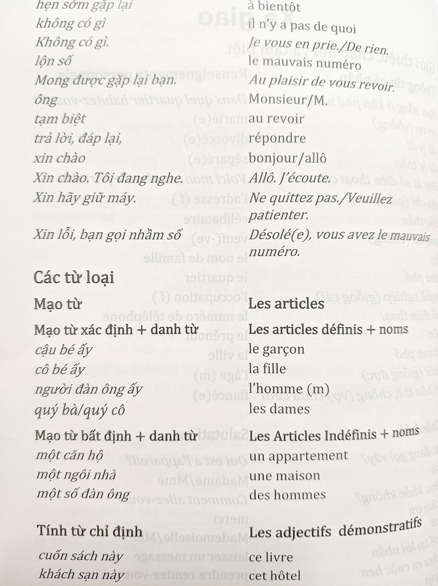 Sách - Từ ngữ tiếng Pháp thông dụng theo chủ đề