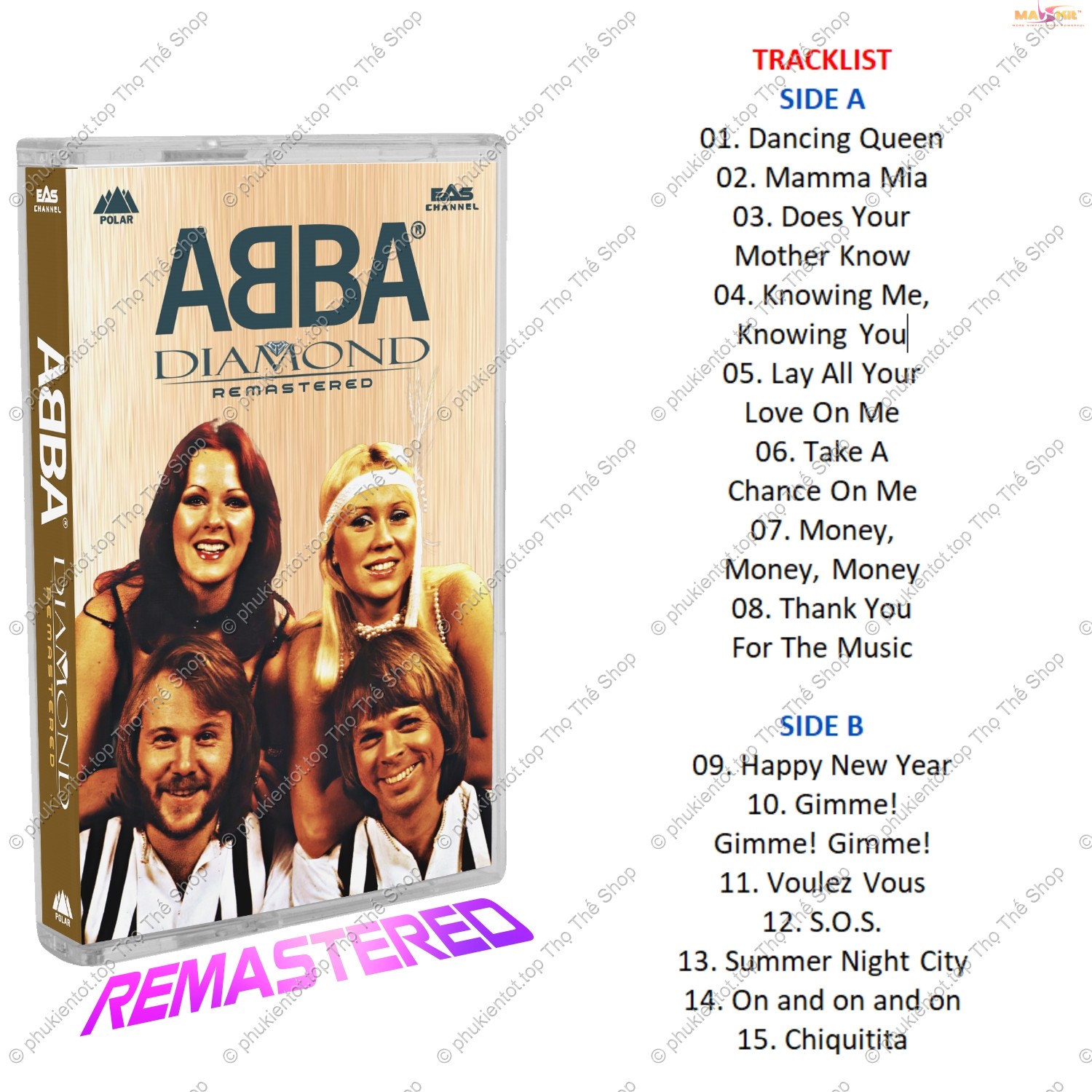 Băng cassette tape ABBA - DIAMOND (Remastered) - EAS Records