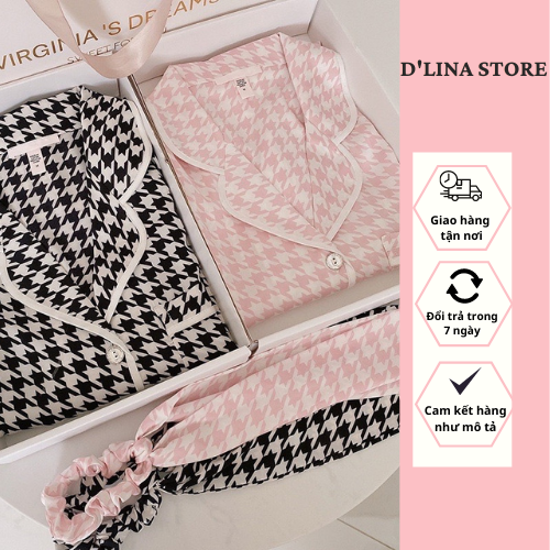 Đồ ngủ nữ pijama lụa dài tay cao cấp – B1
