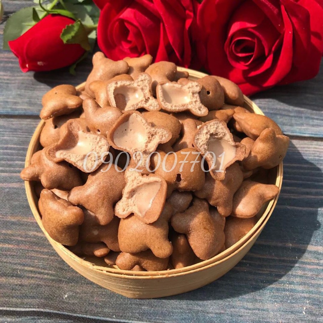 100g bánh gấu socola nhân kem - đồ ăn vặt - bách hóa online uy tín