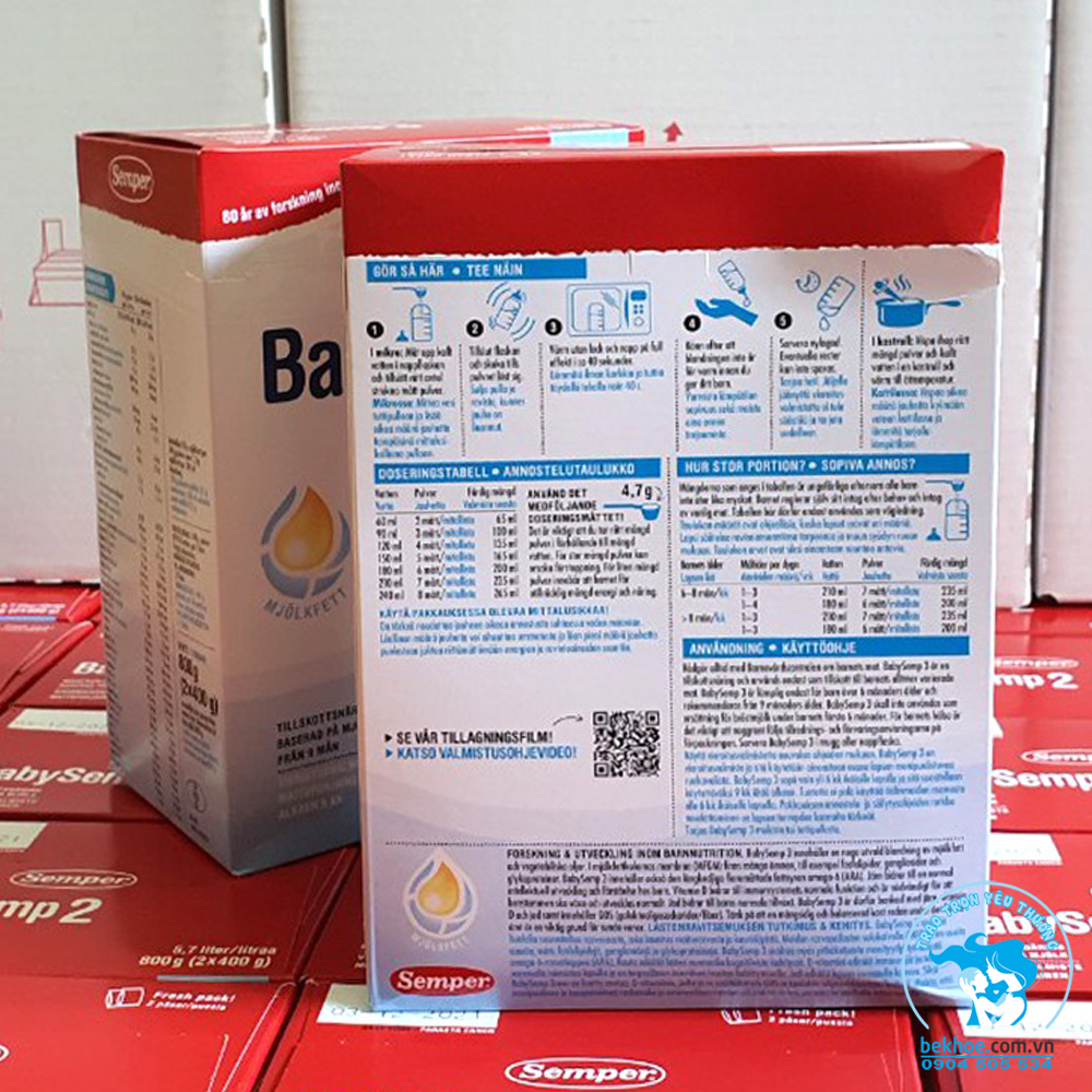 Sữa Bột Semper Thụy Điển 800G Từ Số 1-4