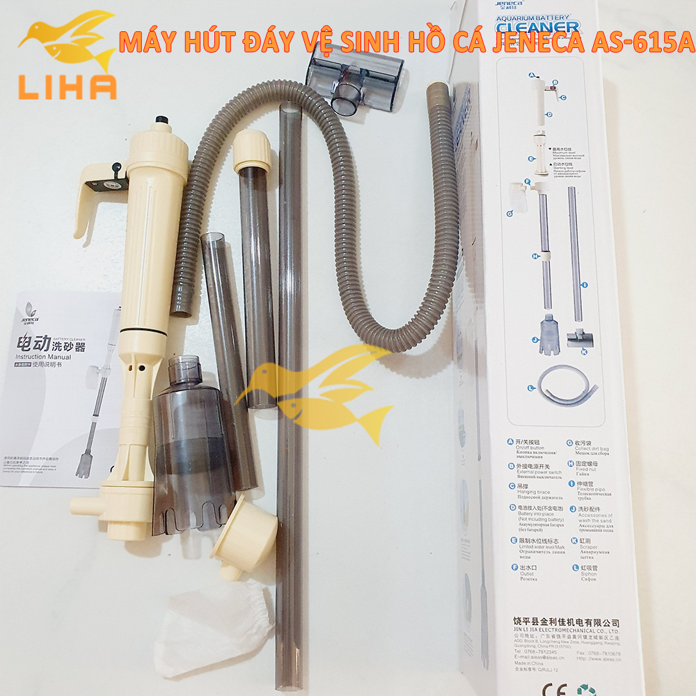 Máy Hút Cặn Jeneca AS-615 - Máy Hút Căn Phân, Thay Nước Vệ Sinh Bể Cá