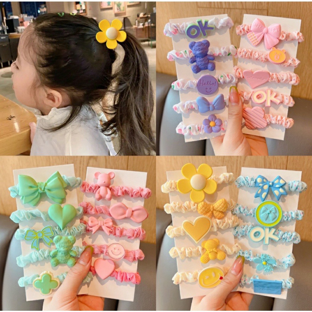 Set 5 dây cột tóc vải cao cấp siêu xinh cho bé SDV - Dây buộc tóc