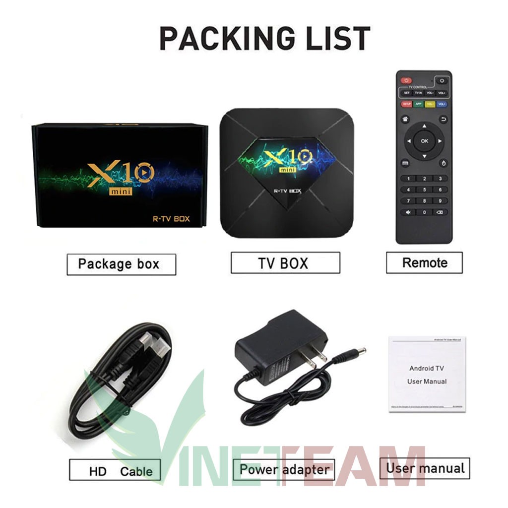 ANDROI TV BOX X10 MINI xem phim 6K, chơi game Chipset xịn H313 lõi tứ✔Tích hợp FPT Play - Biến TV thường thành Smart TV