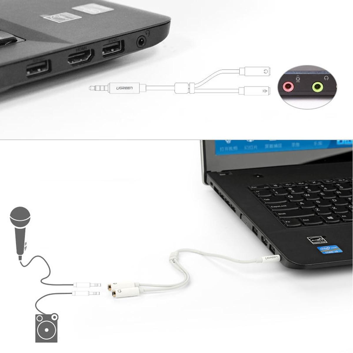 Cáp Audio 1 ra 2 Ugreen 30620 (Đen) Chính Hãng
