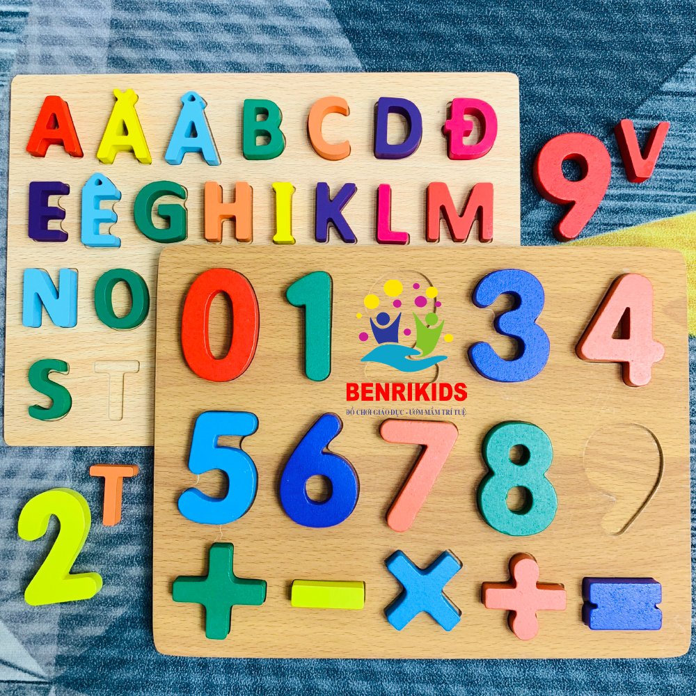 Đồ Chơi Gỗ Thông Minh, Bộ 2 Bảng Chữ Cái Tiếng Việt Và Bảng Số Bằng Gỗ Cho Bé Từ 2 Tuổi Vừa Học Vừa Chơi, Đồ Chơi Trẻ Em An Toàn