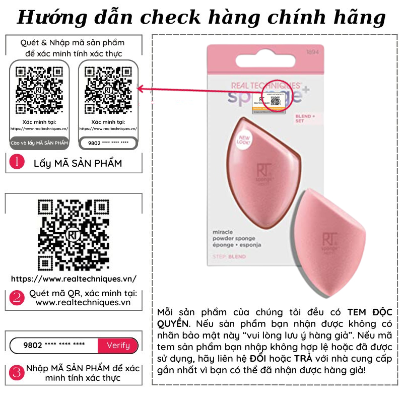 Mút tán phấn phủ RT Real Techniques Miracle Powder Sponge