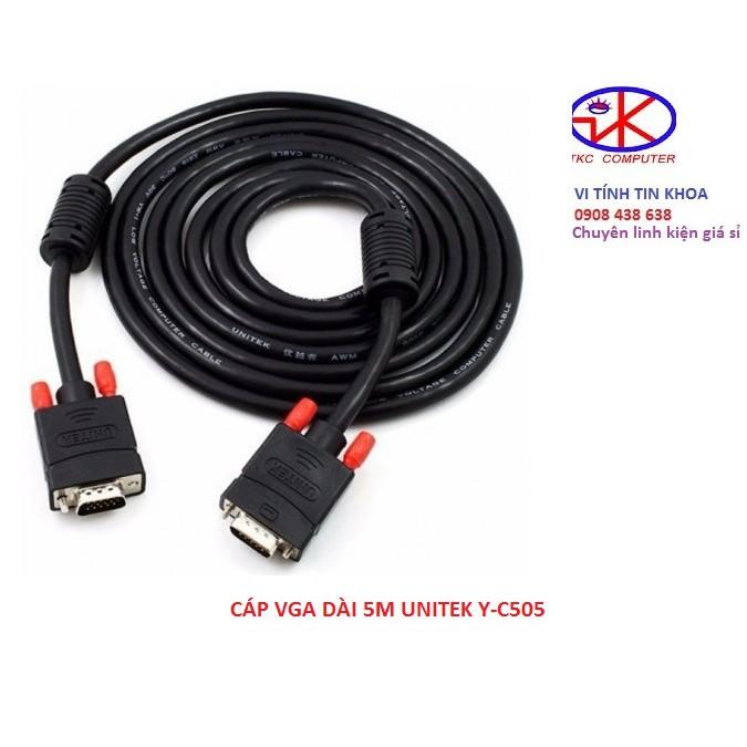 Cáp Vga 5m Unitek Y-C505A( ĐEN)