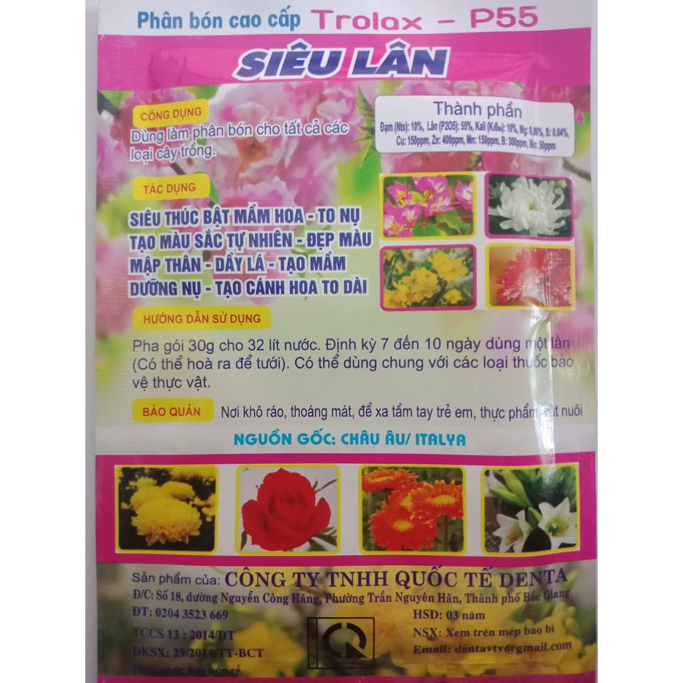 Phân bón cao cấp Trolax - P55 giữ hoa lâu tàn ( 30g)