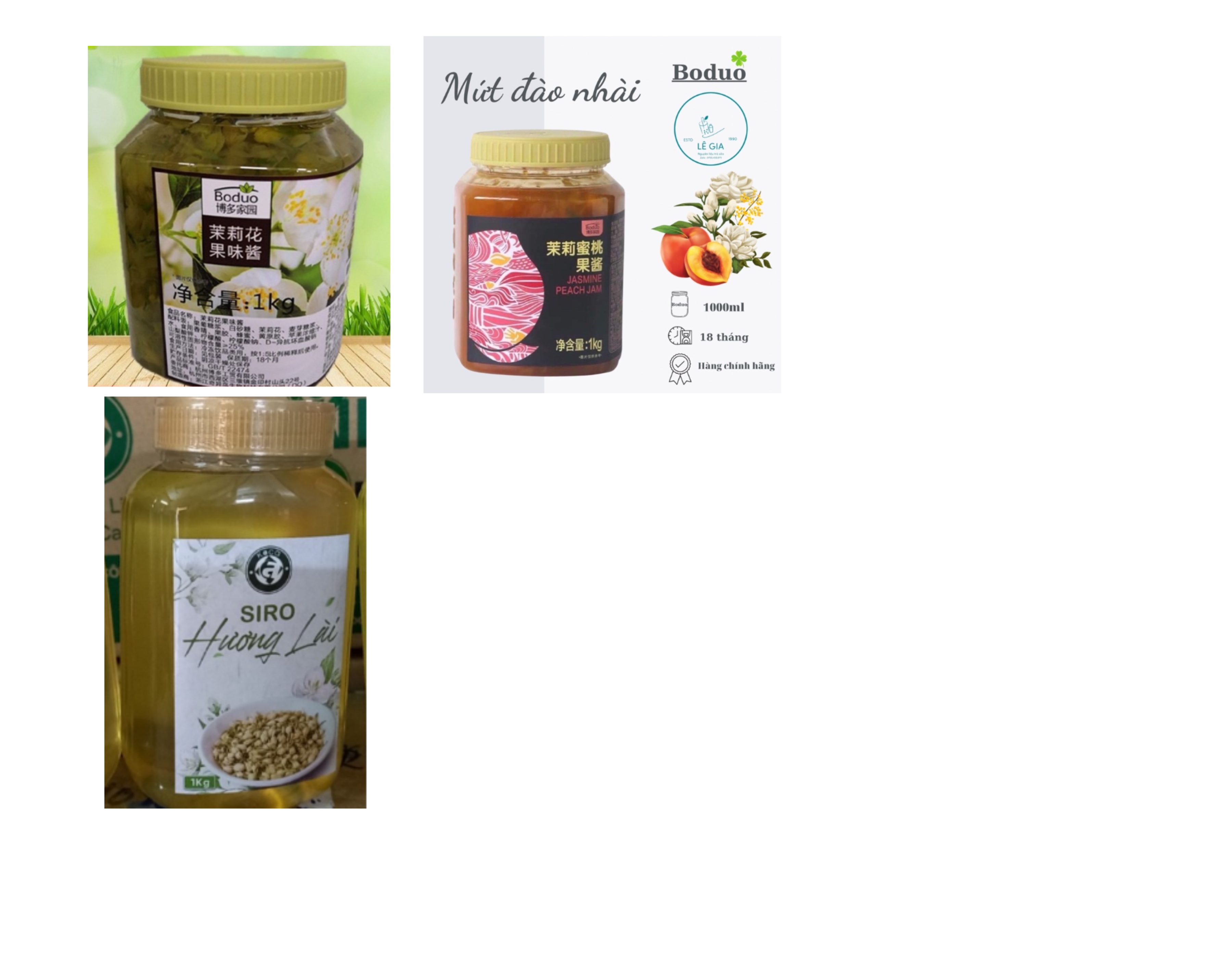 Mứt boduo hương nhài, hương đào nhài, siro hương nhài, hương lài chai nhỏ 100g