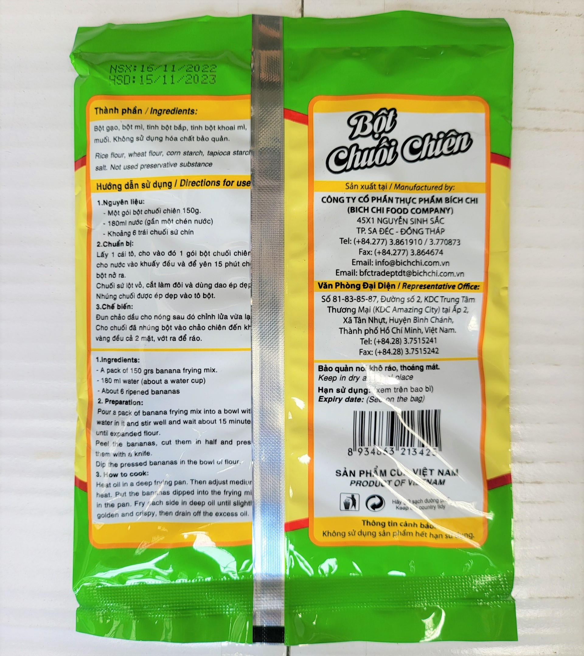 [Túi 150g] BỘT CHUỐI CHIÊN [VN] BÍCH CHI Fried Banana Powder Mix