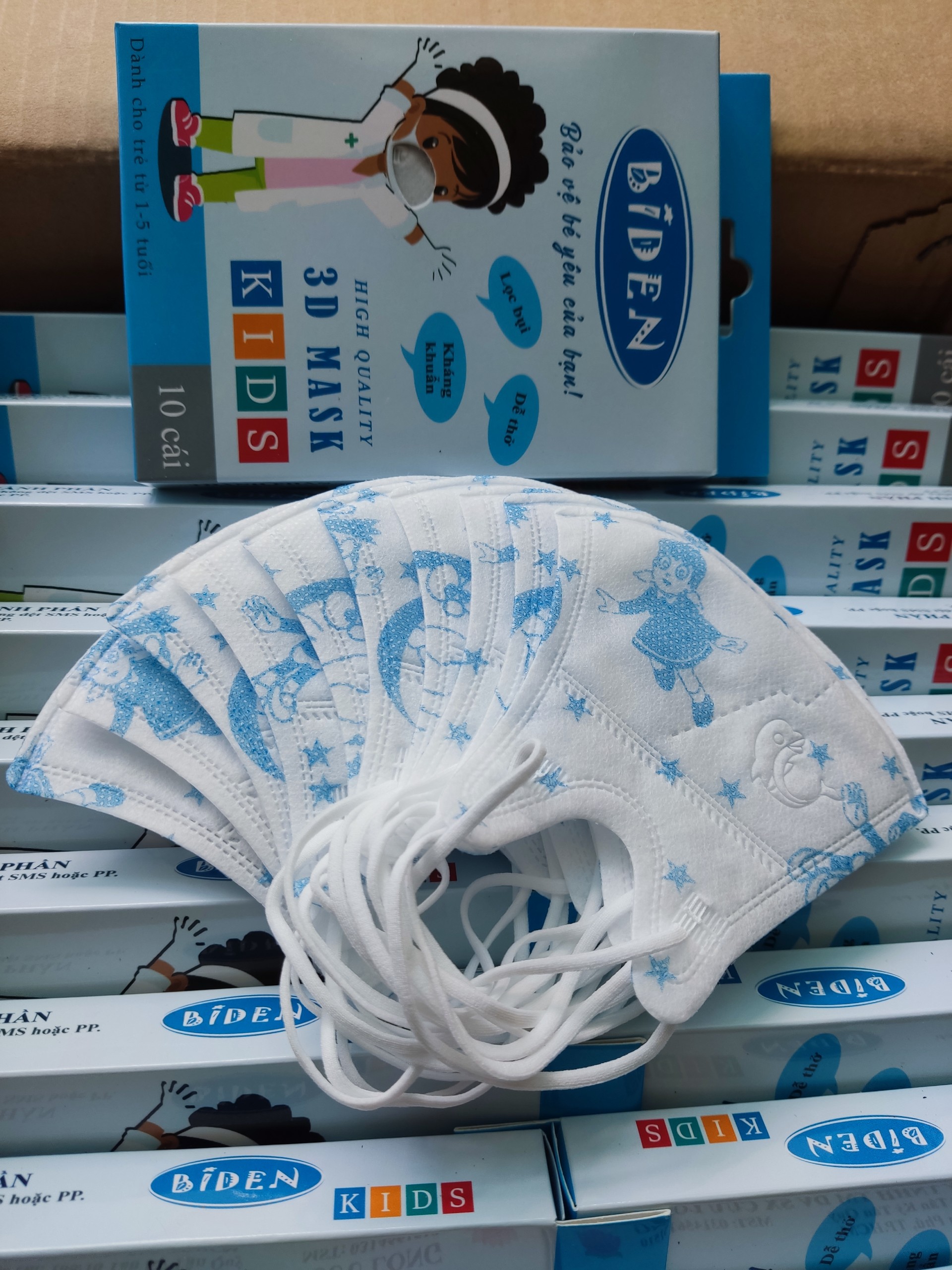 Hộp 10 chiếc khẩu trang 3D mask trẻ em (3D mask cho bé)