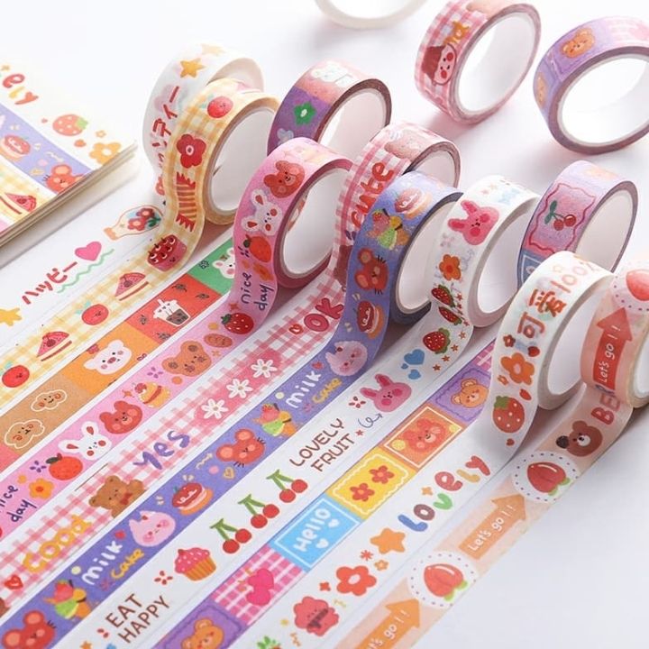 Combo 3 Cuộn Băng Dính Washi Tape Băng Keo Dán Washi Tape Trang Trí Cho Bạn Gái Bé Gái