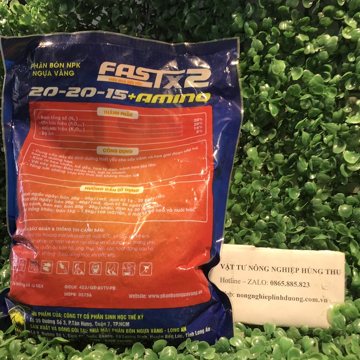 Phân bón ngựa vàng fastx2 npk 20-20-15 túi 1kg