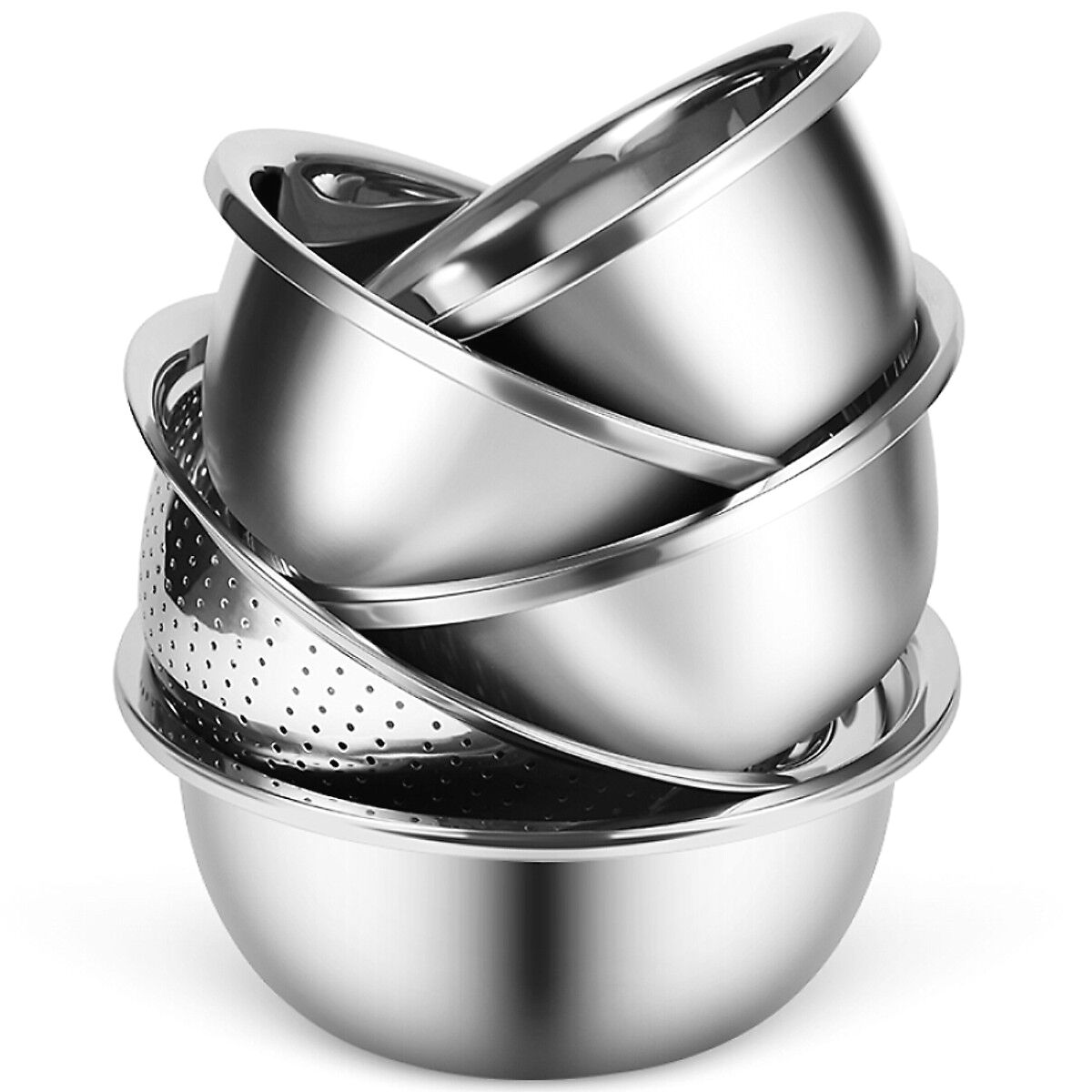 [HCM]Bộ thau rổ inox 5 món đa năng